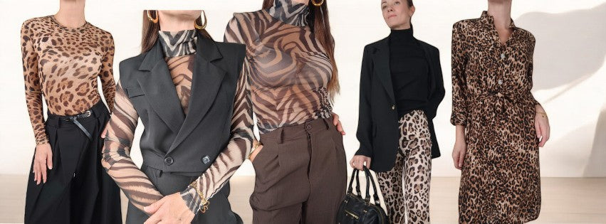 Modelle Hangard che indossano capi animalier 