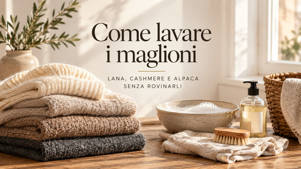 Maglioni in lana, cashmere e alpaca con accessori per il lavaggio delicato