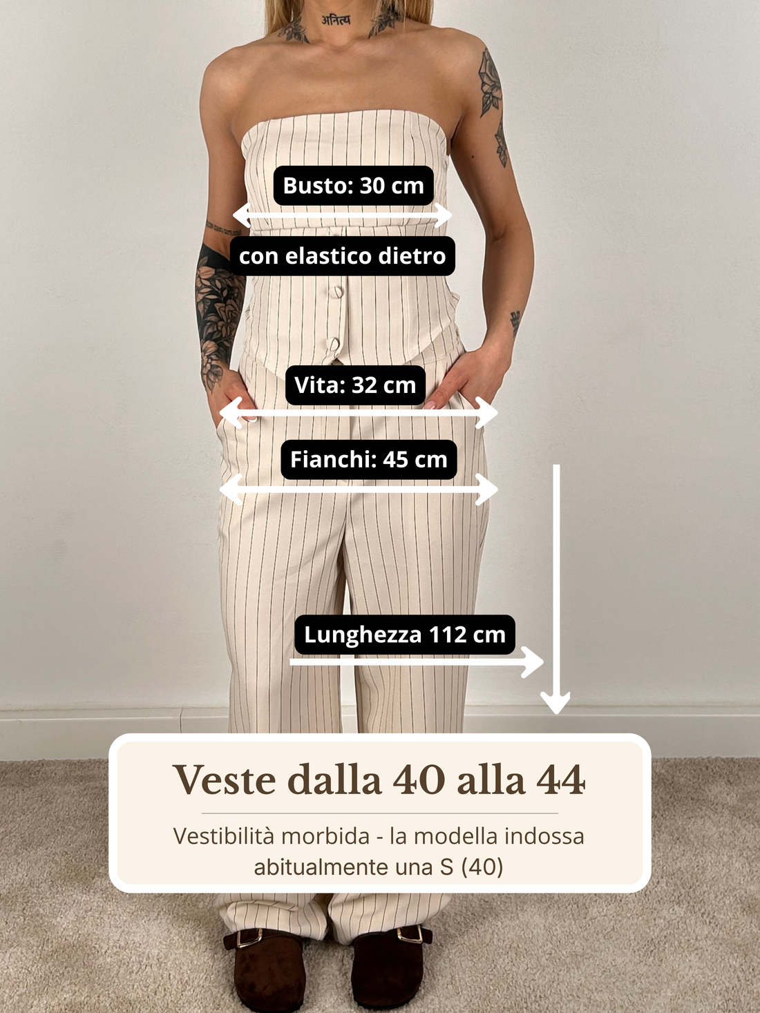 Guida misure Completo Gessato Top