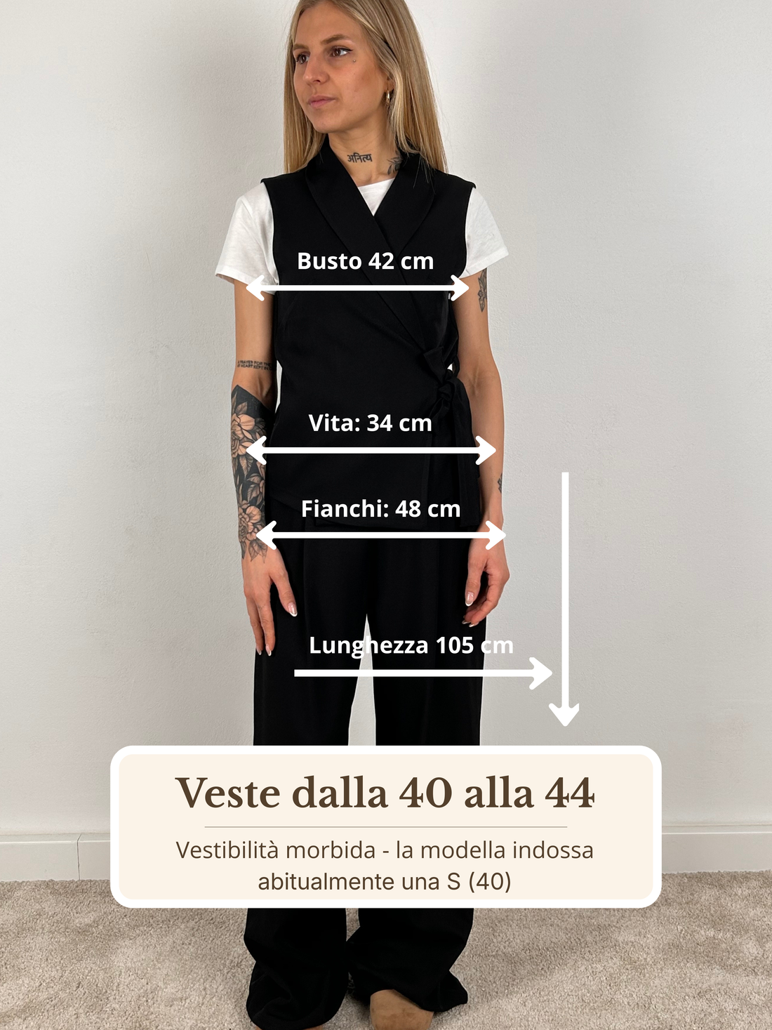 Guida misure Completo Elegante Gilet