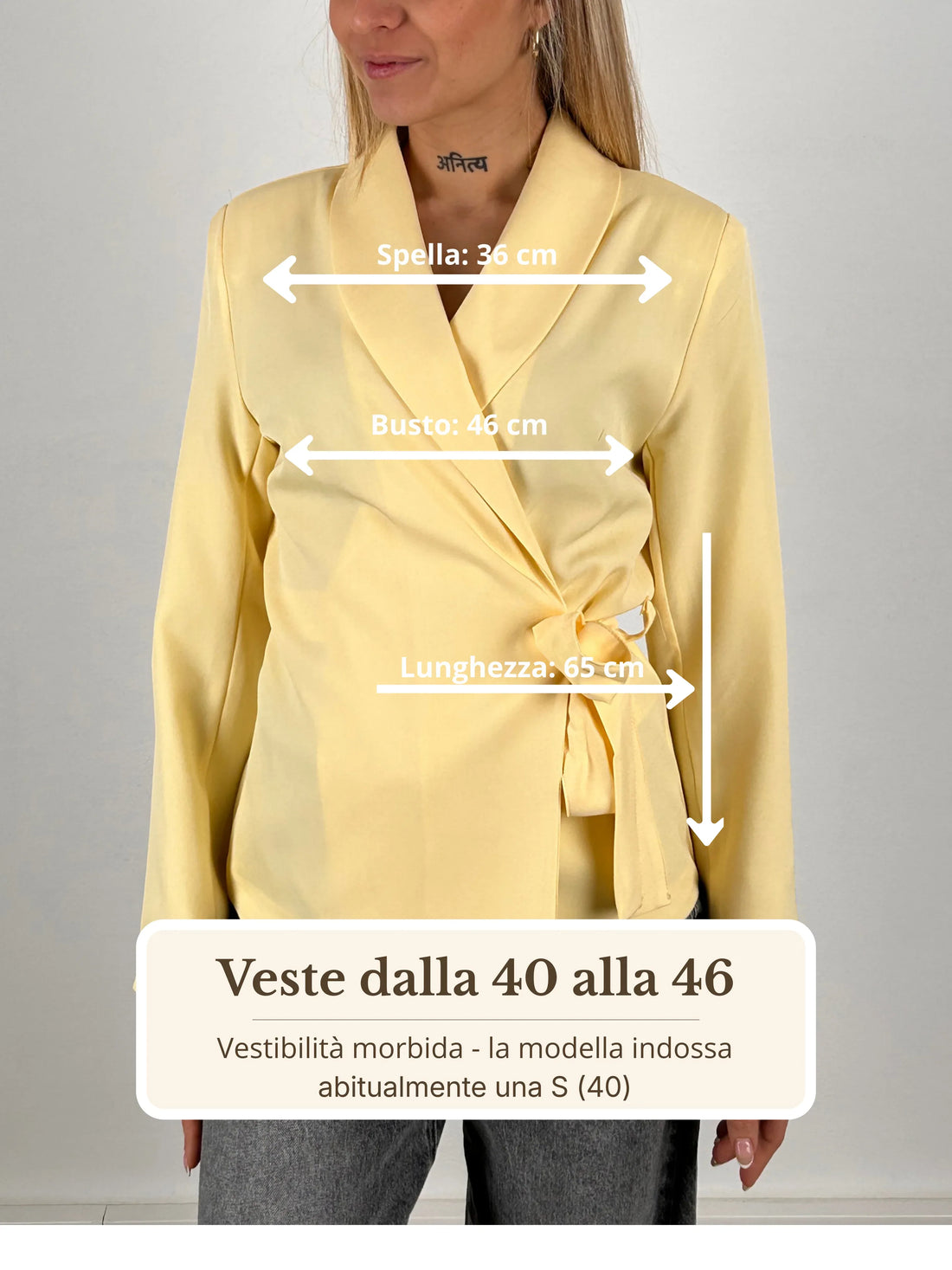 Guida misure Giacca Incrocio Elegant