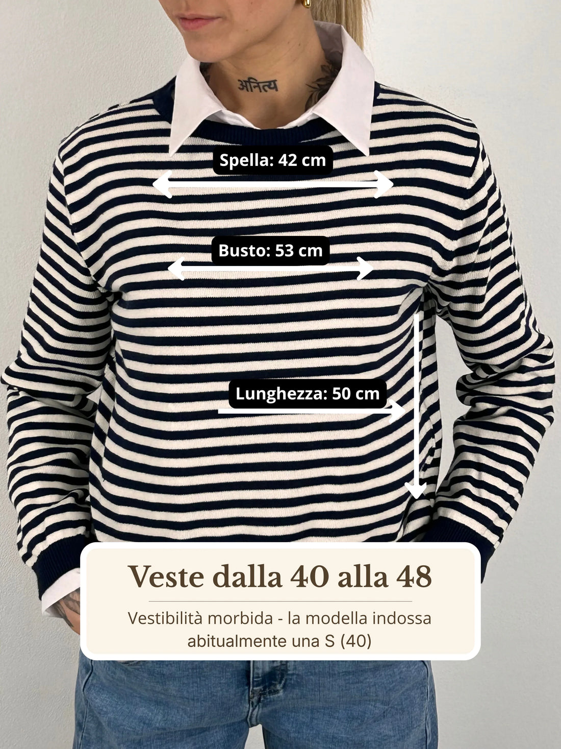 Guida misure Maglia Riga Classica