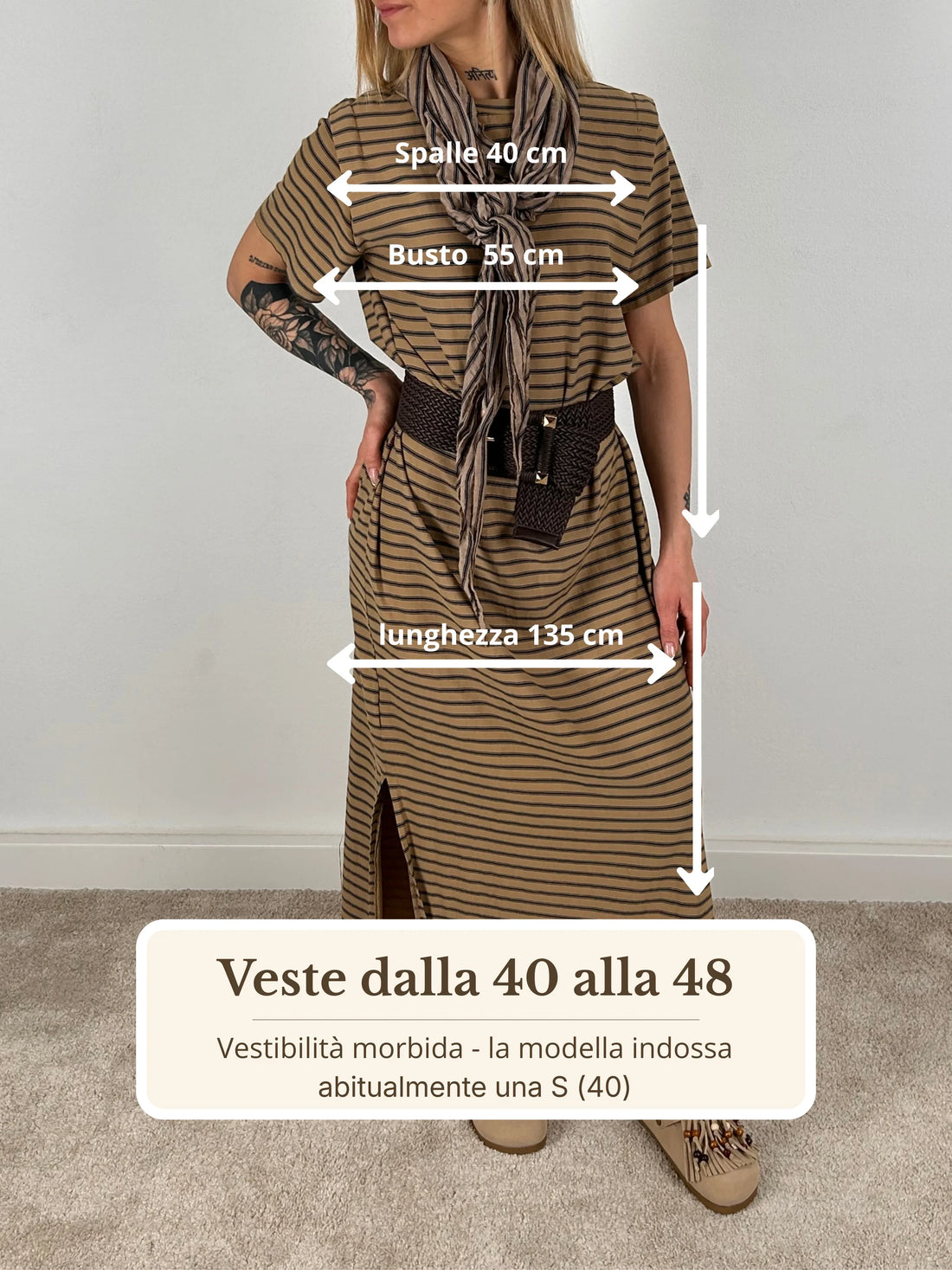 Guida misure Abito Lungo Righe