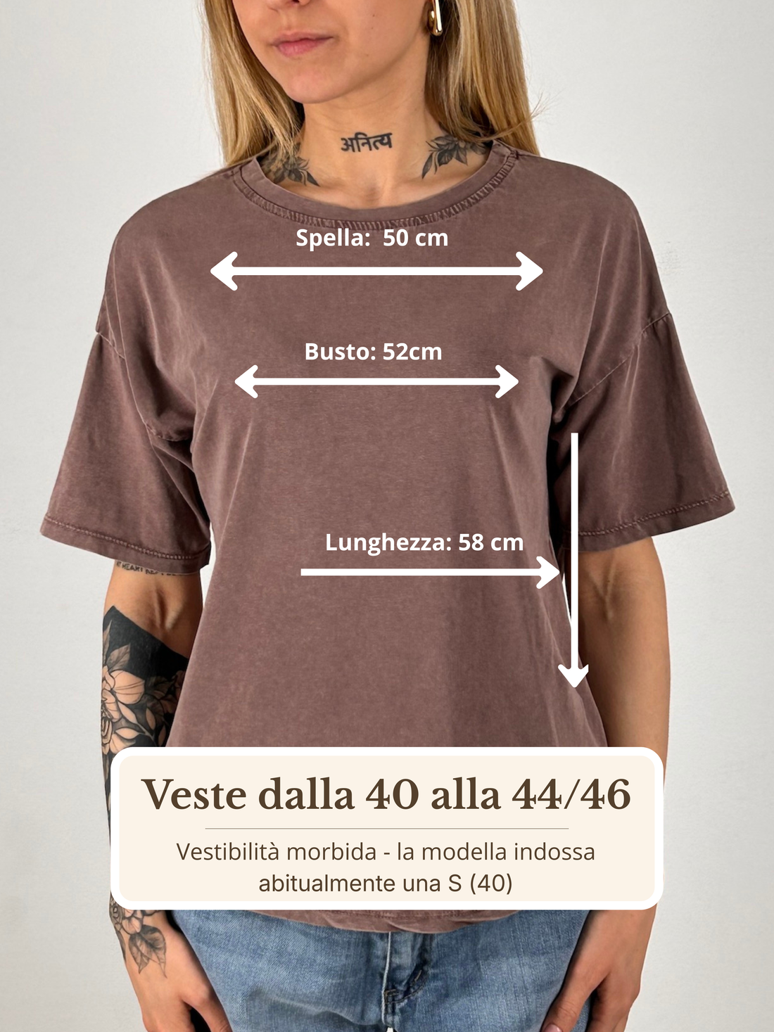 Guida misure T-shirt Stone