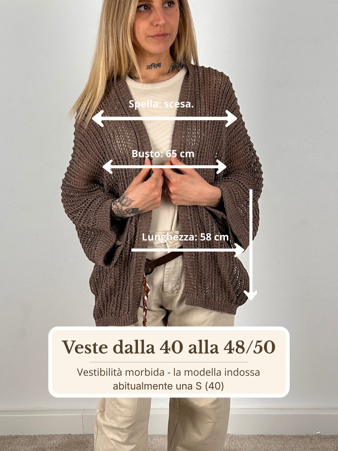 Guida misure Cardigan Rete LumiX