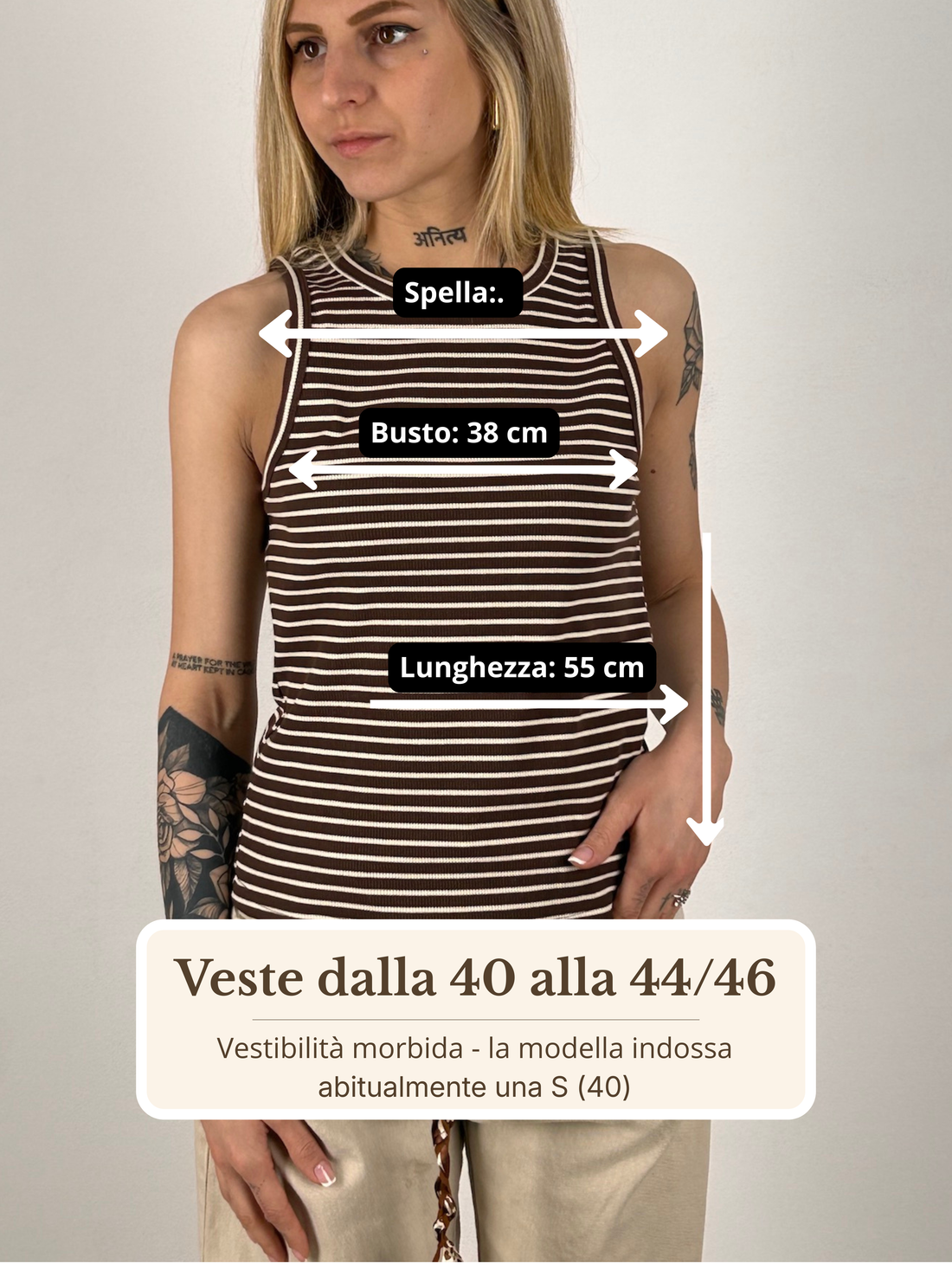 Guida misure Canotta Righe