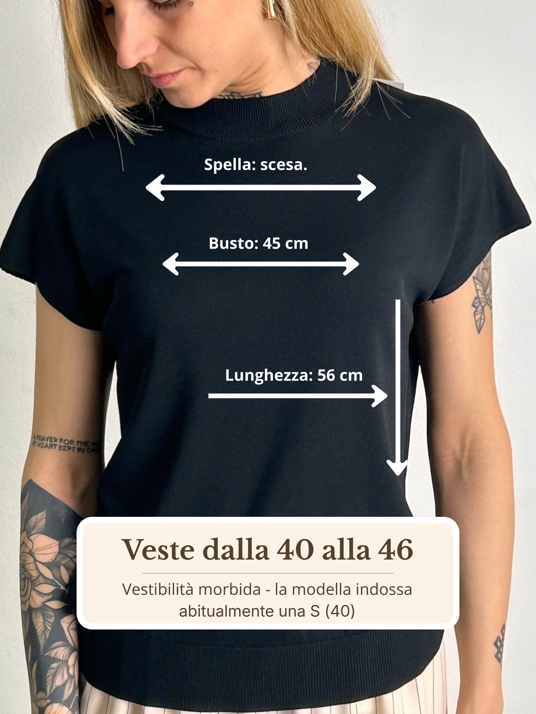 Guida misure Maglia Collo Coreana