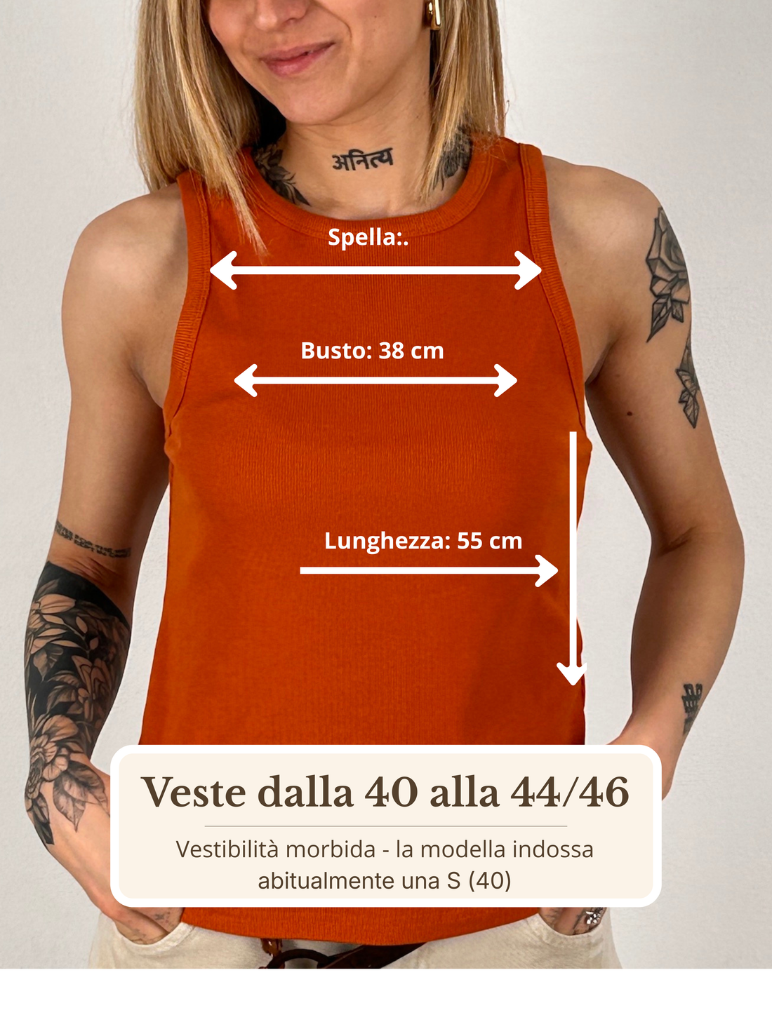 Guida misure Canotta Basic