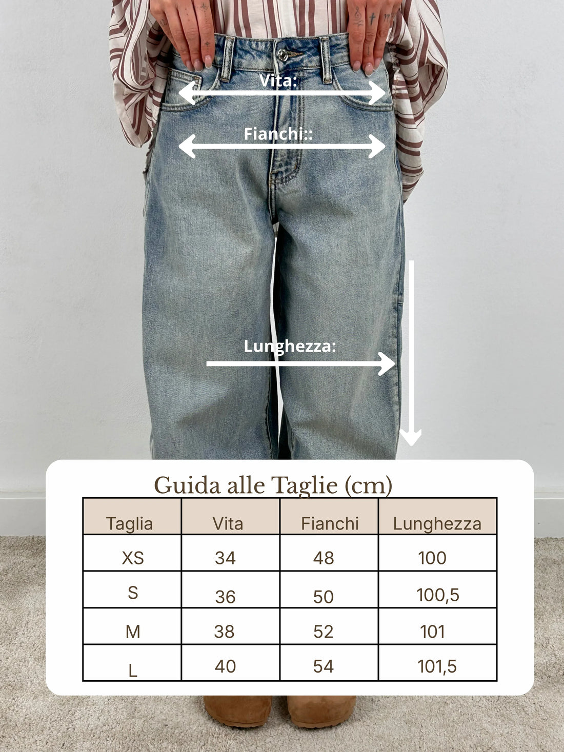 Guida misure Jeans Relax Fit Balloon