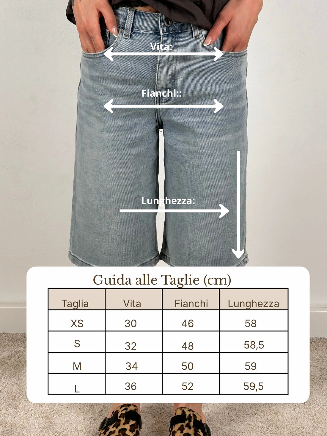 Guida misure Bermuda Denim
