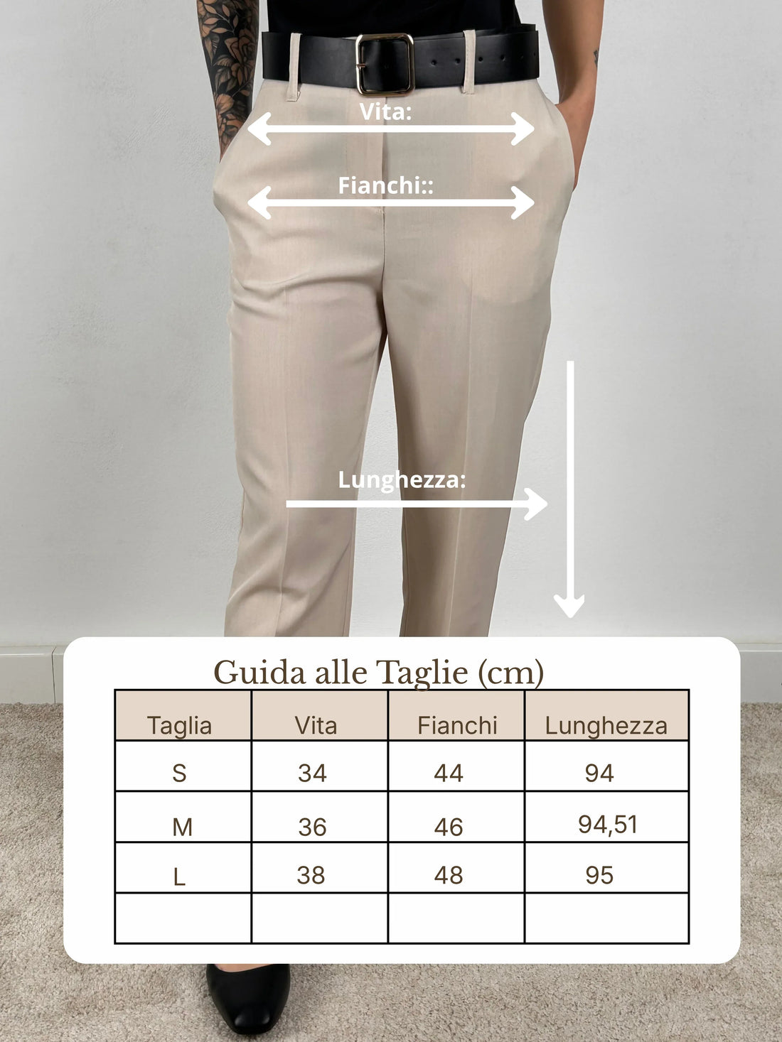 Guida misure Pantalone Elegante