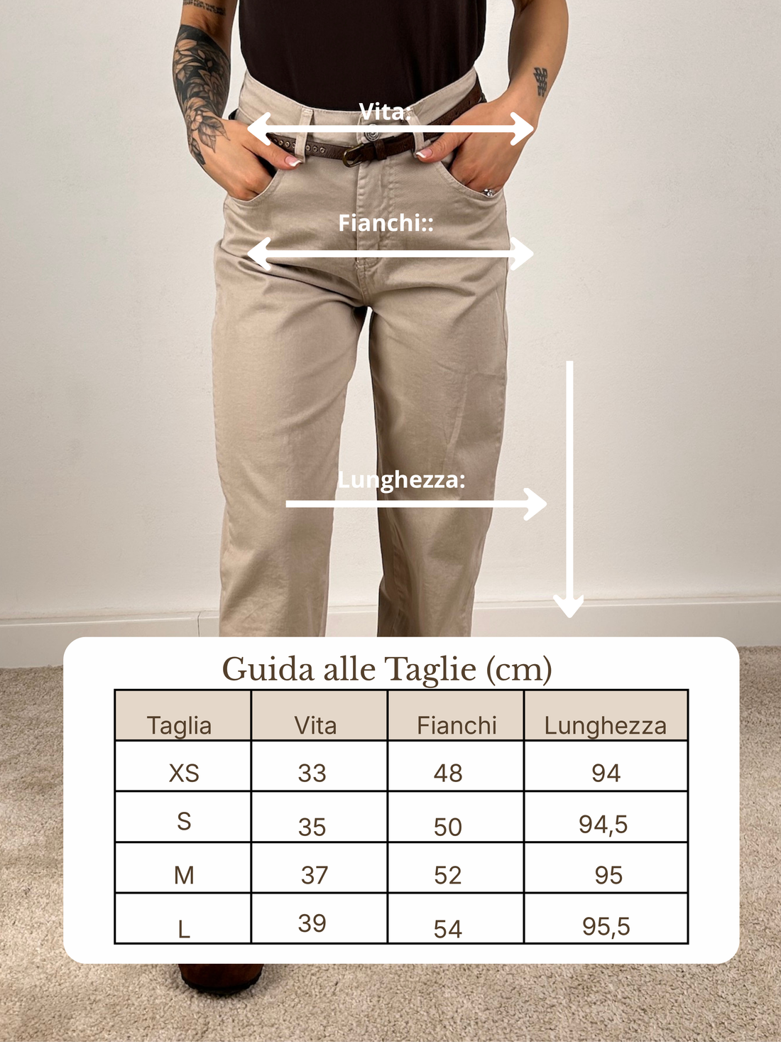 Guida misure Pantalone Comfort Fit