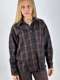 Camicia Dakota marrone a quadri vista frontale