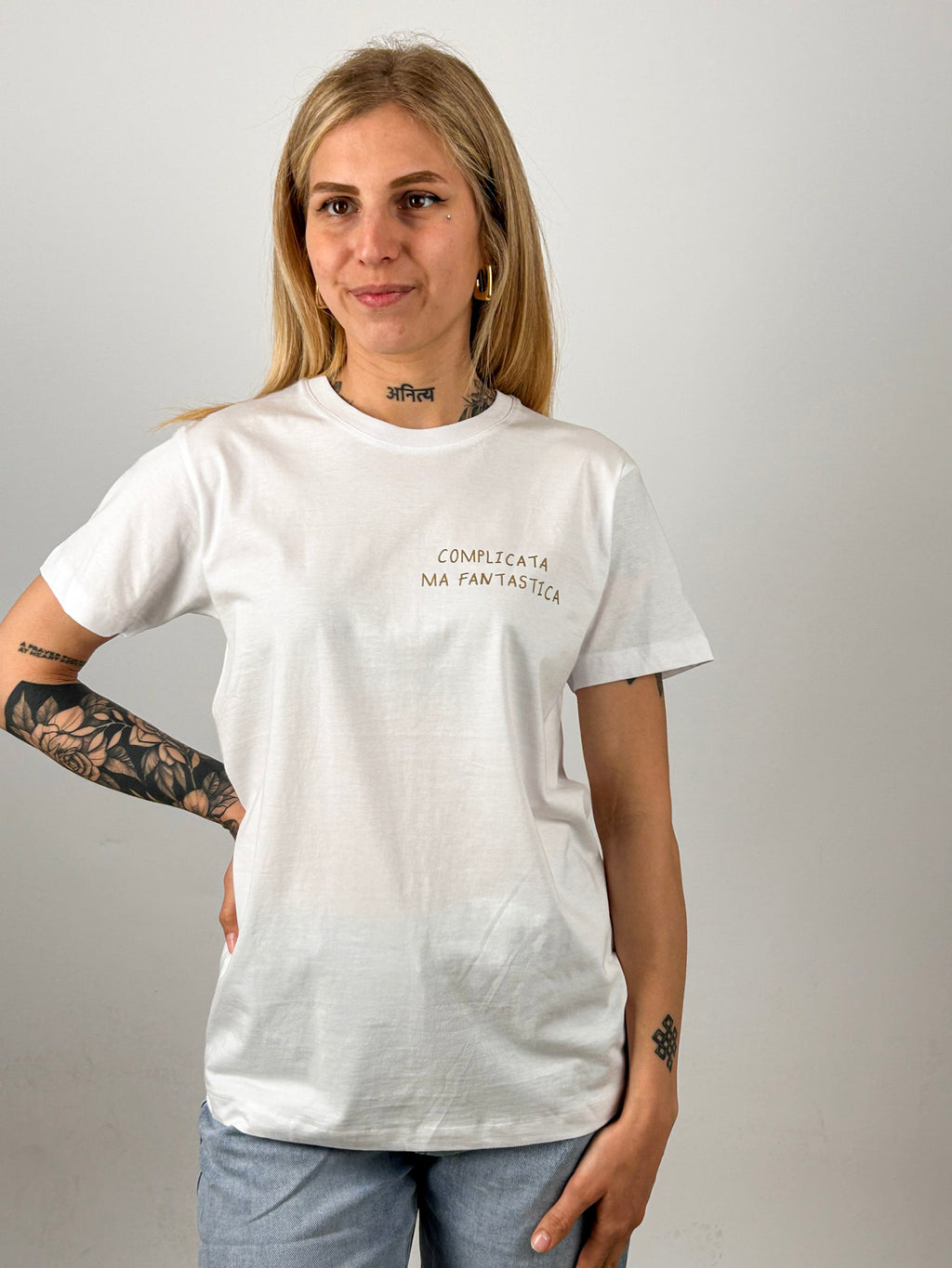 t-shirt hangard lab "complicata ma fantastica.. vista frontale