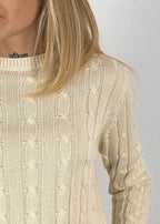 Maglione treccia donna vista dettaglio