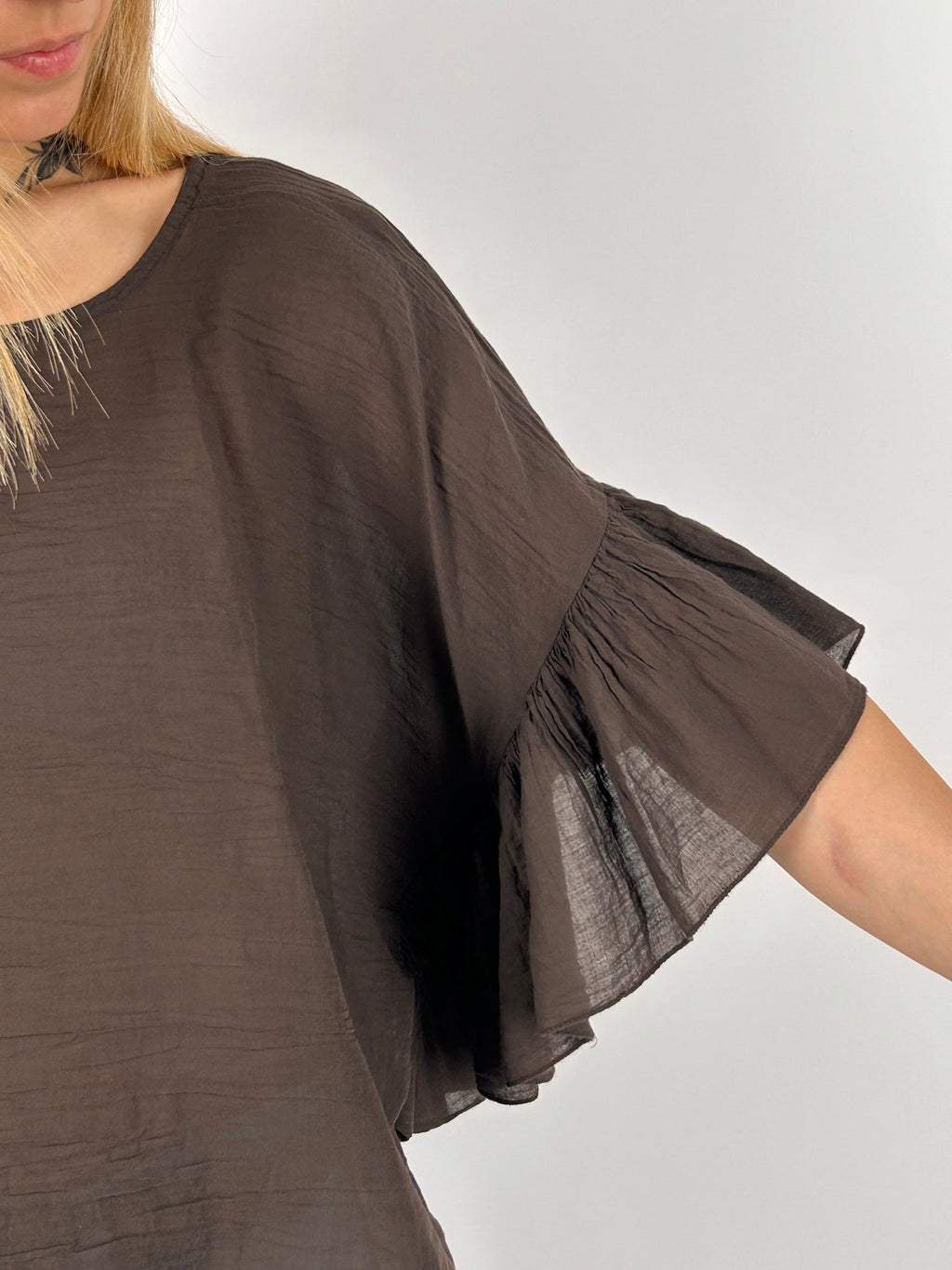 Blusa leggera marrone - vista dettaglio