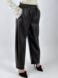 Pantalone Ecopelle marrone vista laterale