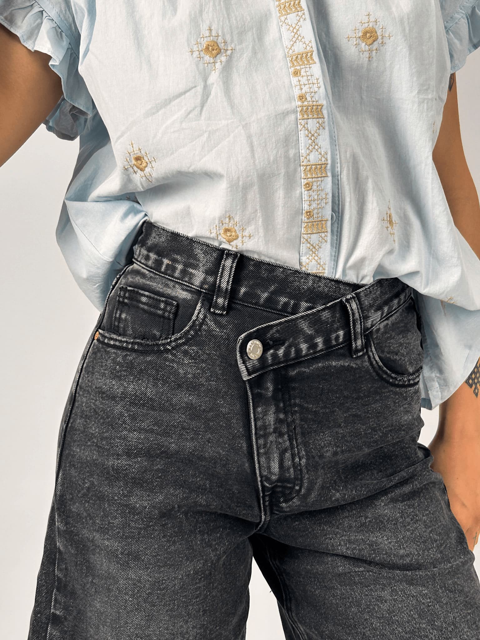 Bermuda Jeans Noir