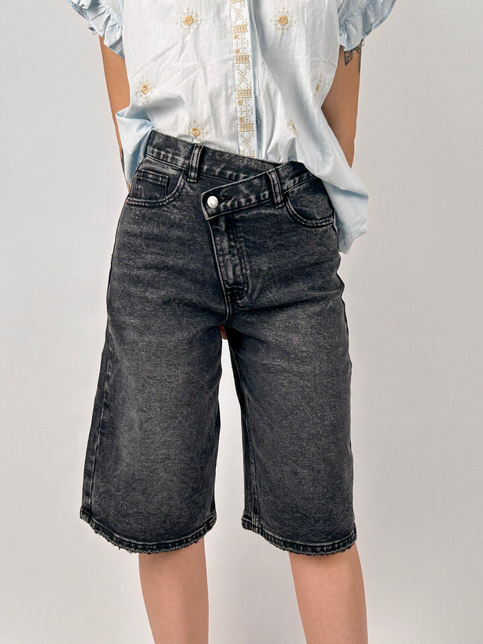 Bermuda Jeans Noir