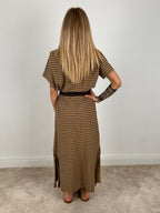abito lungo righe donna retro