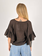 Blusa leggera marrone - vista retrro