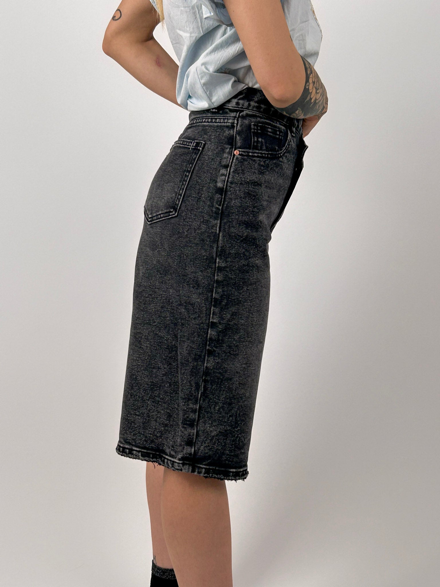 Bermuda Jeans Noir