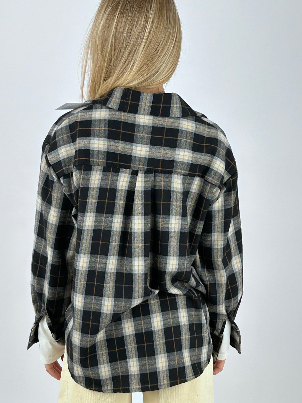 Camicia Check nera a quadri vista posteriore
