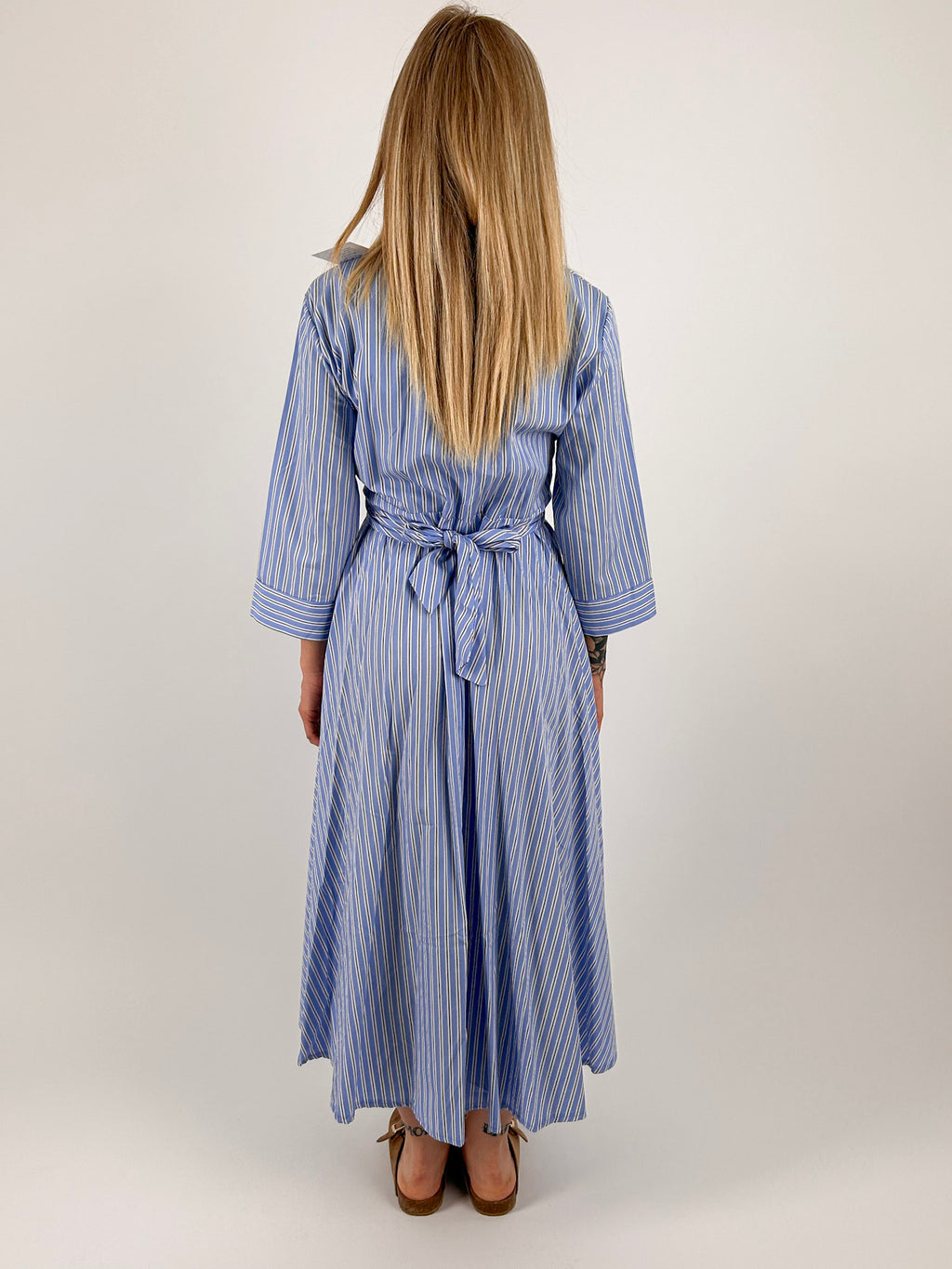 abito n cotone chemisier donna. vista frontale. vista retro