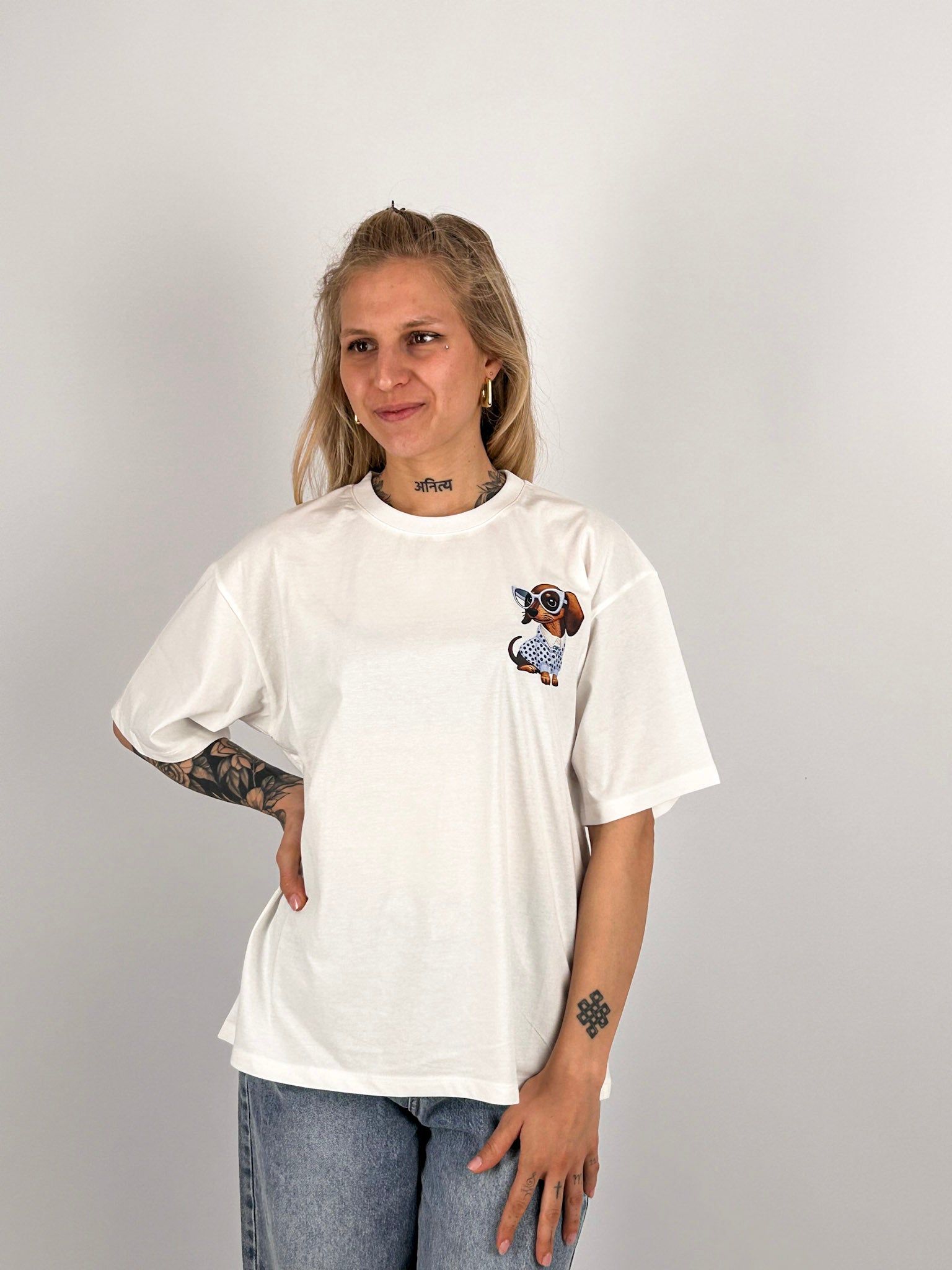 T-shirt over da donna morbida a manica corta - vista frontale
