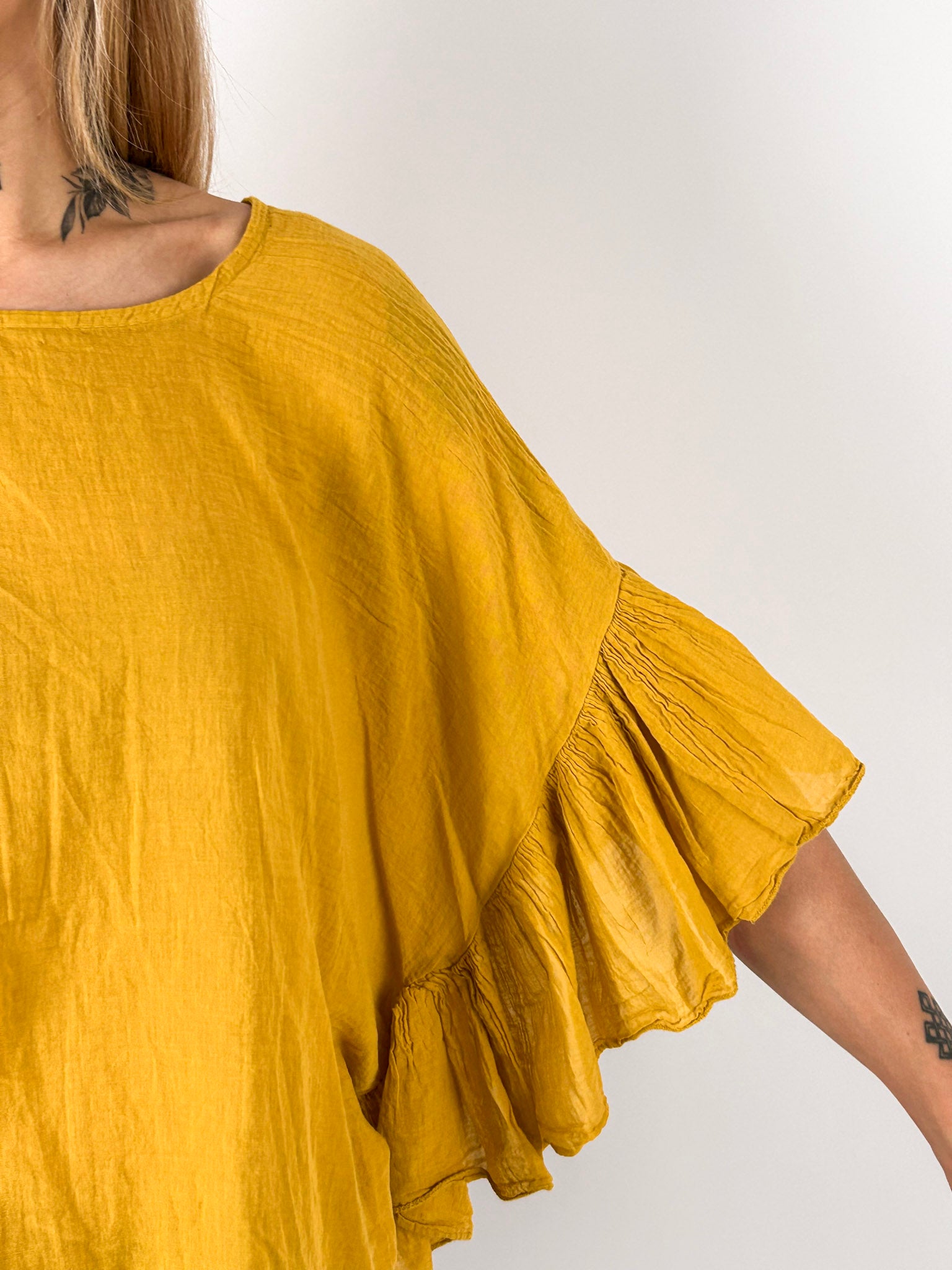 Blusa leggera senape - vista dettaglio