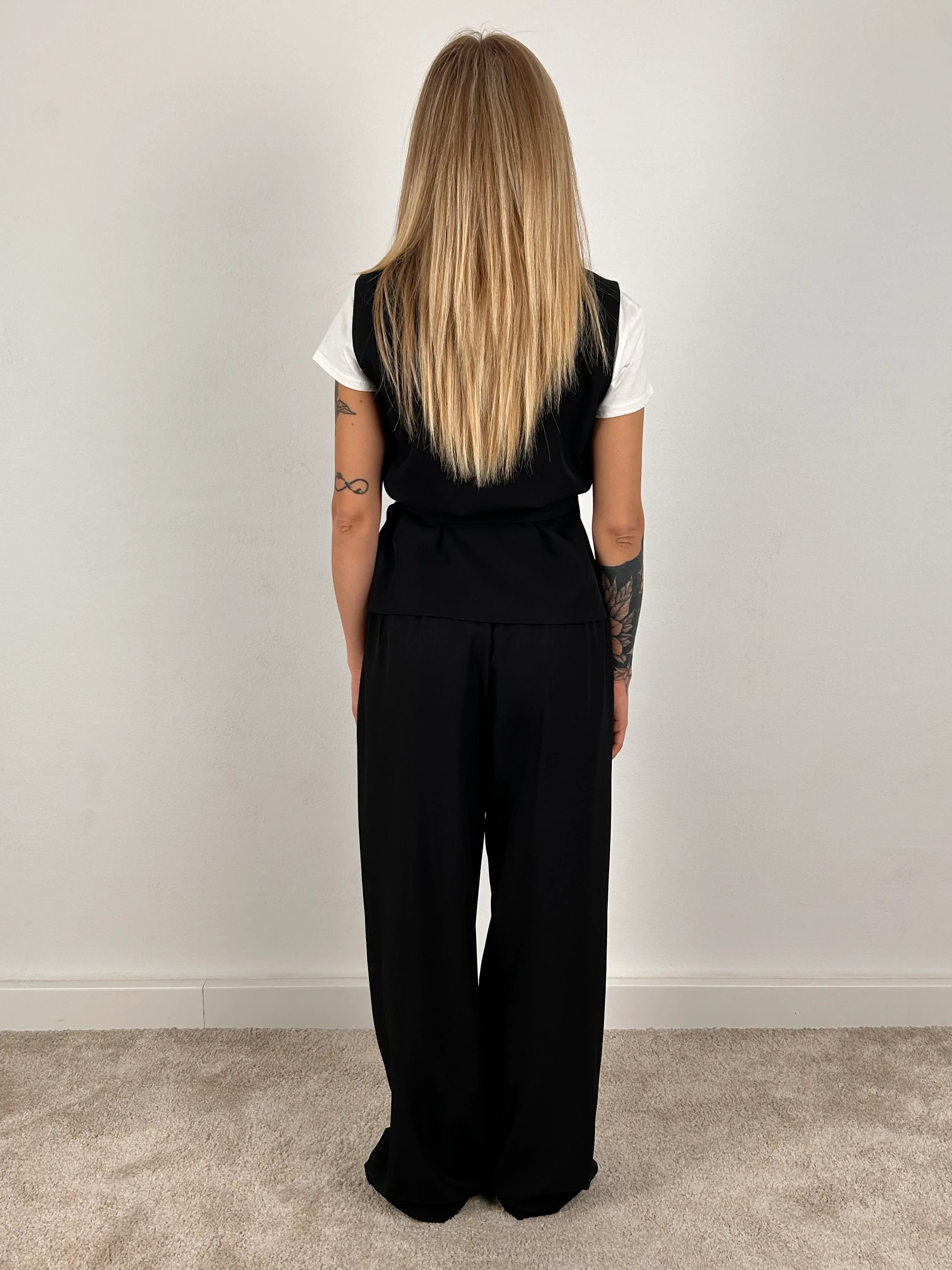 Completo elegante donna gilet e pantalone retro