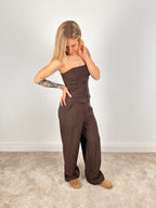 completo donna elegante gessato vista frontale