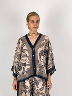 Completo donna boho fantasia paisley con casacca over e pantalone ampio - vista casacca