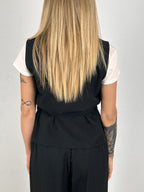 Completo elegante donna gilet e pantalone retro
