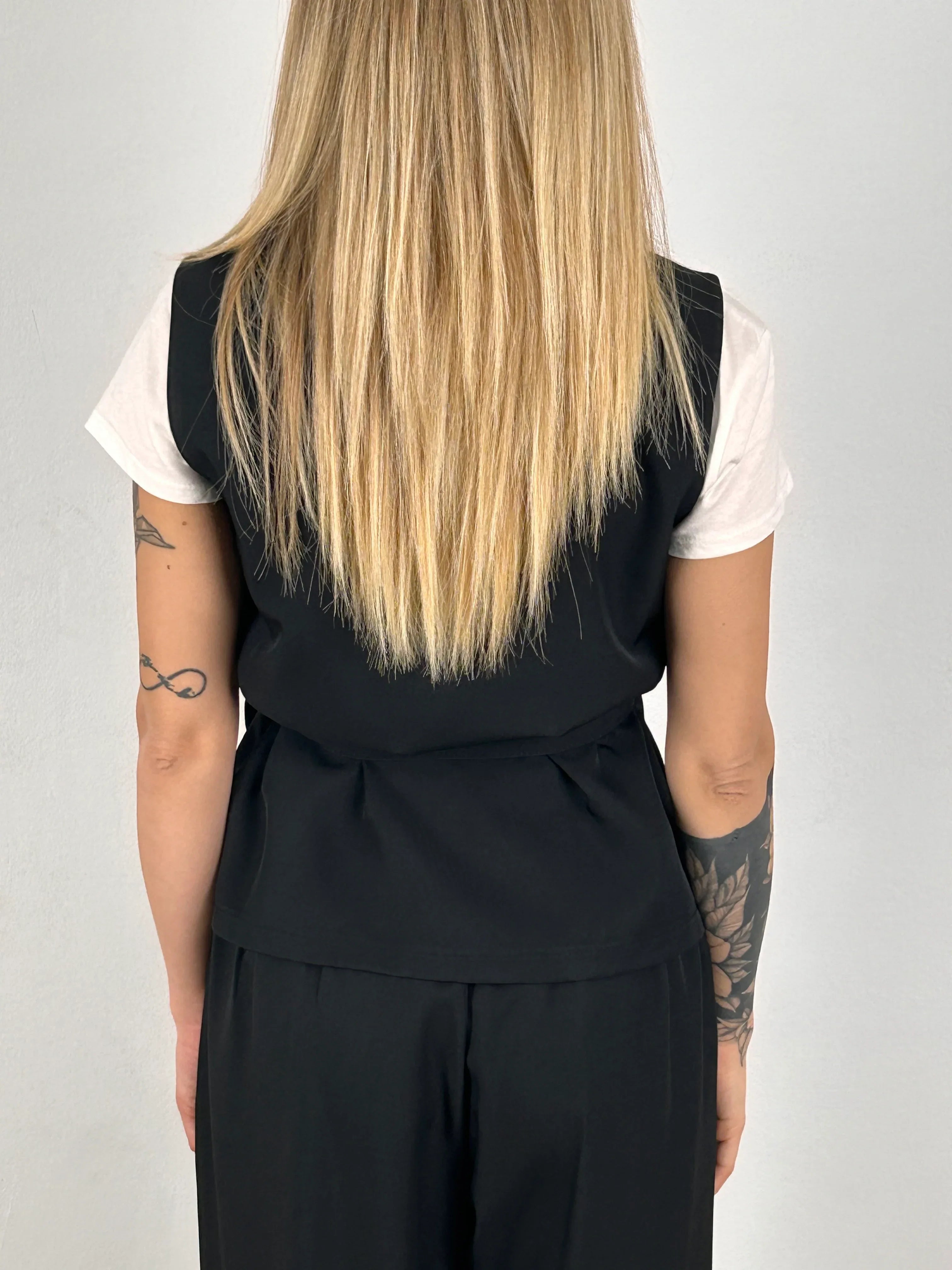Completo elegante donna gilet e pantalone retro