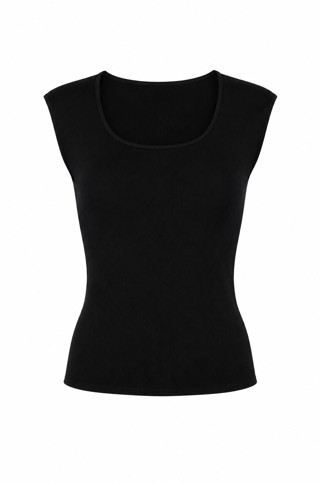 Canotta Basic da donna in tessuto morbido elasticizzato con scollo ampio. immagine gost