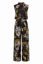 Completo Flora da donna con top smanicato e pantalone morbido a fantasia floreale. immagine gost