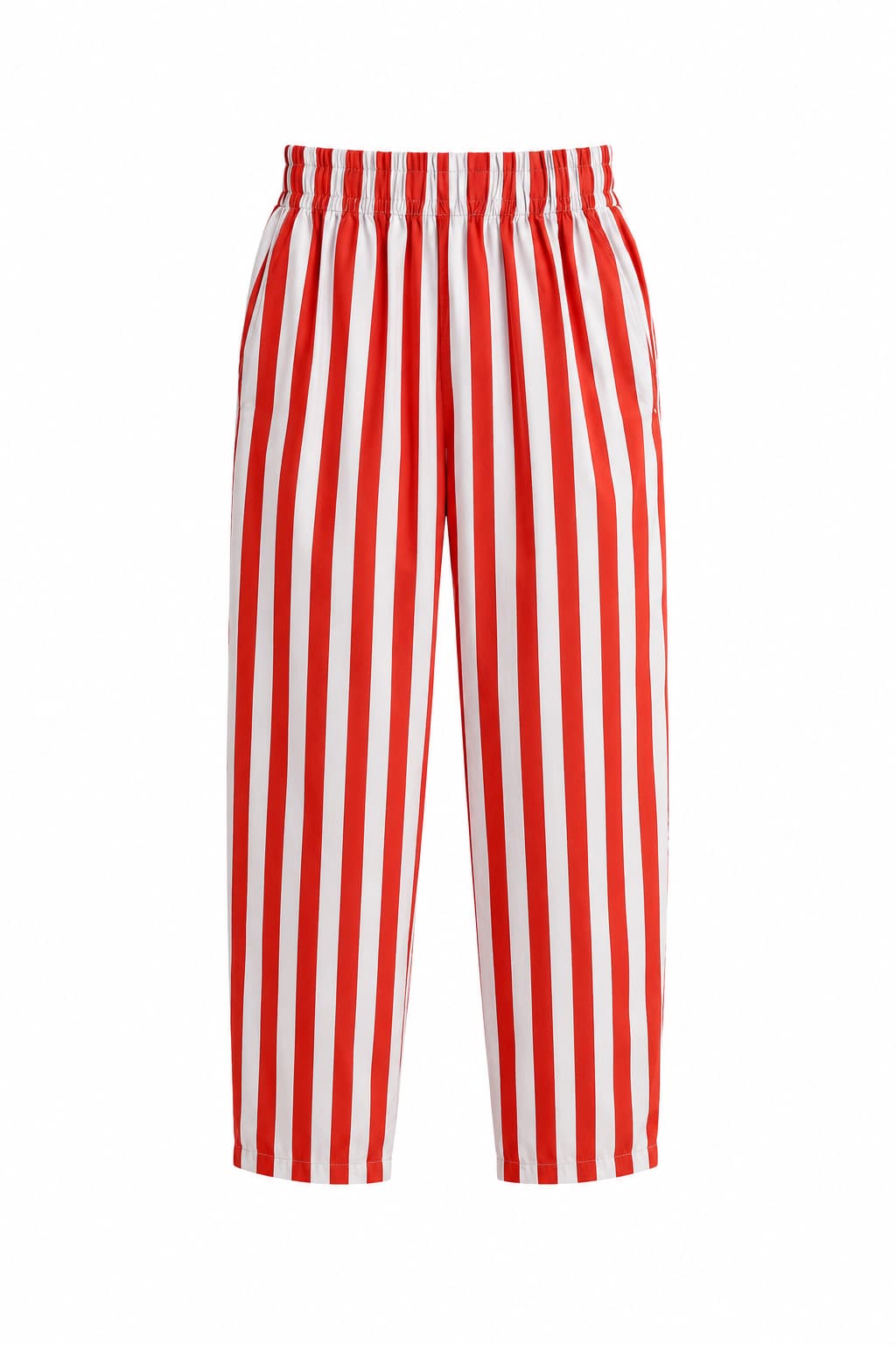 Pantalone Righe da donna in cotone con vita elastica e tasche laterali. immagine gost