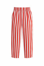 Pantalone Righe da donna in cotone con vita elastica e tasche laterali. immagine gost
