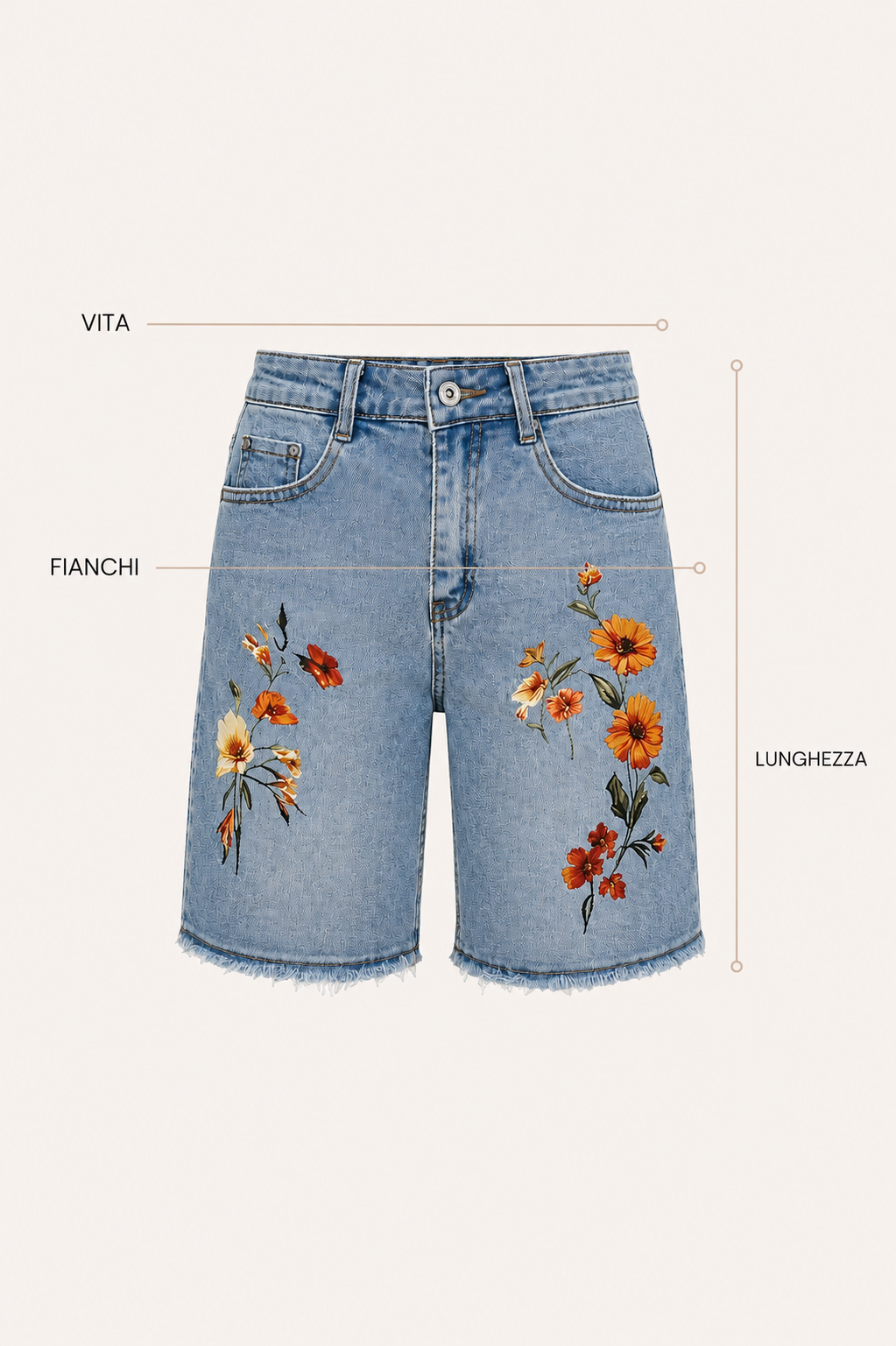 Guida misure Bermuda Jeans Bloom