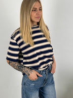 t shirt righe donna vista frontale