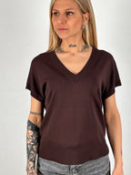 t shirt donna scollo v vista frontale