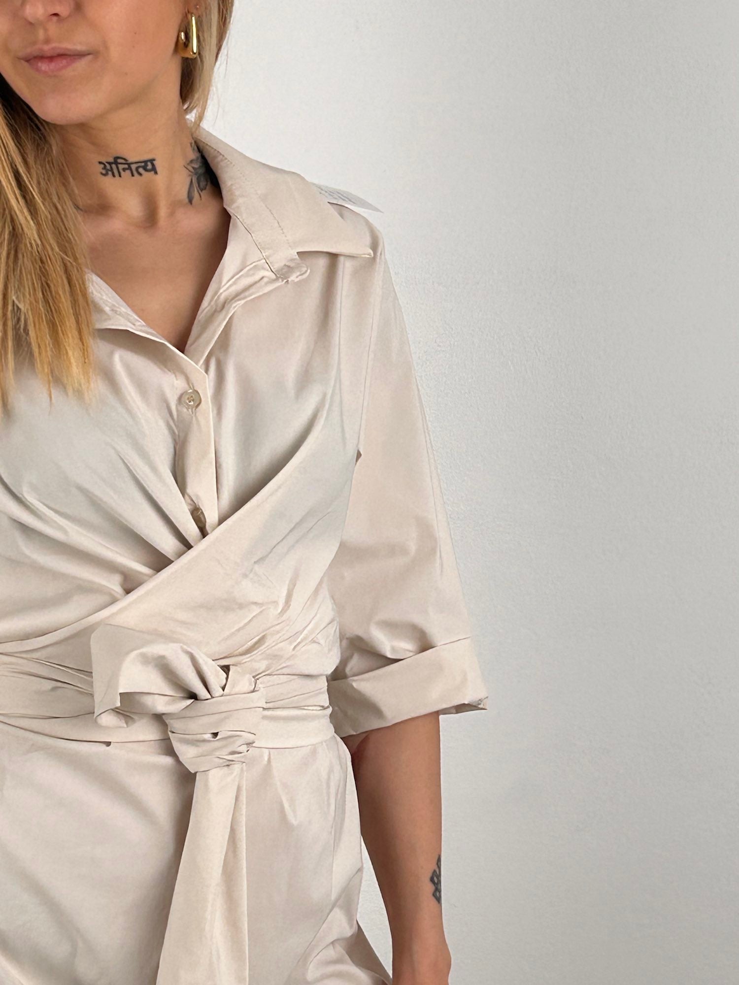 abito nodo panna leggero vista dettaglio