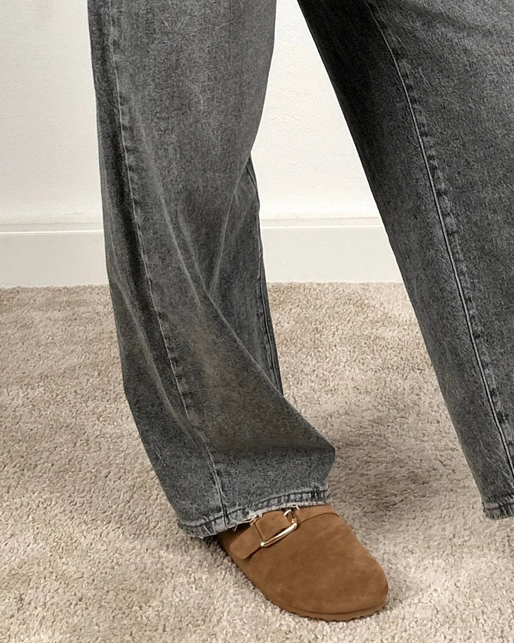Jeans ballon grigio donna vista dettaglio 