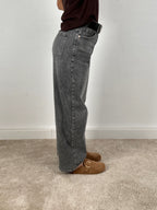 Jeans ballon grigio donna vista laterale