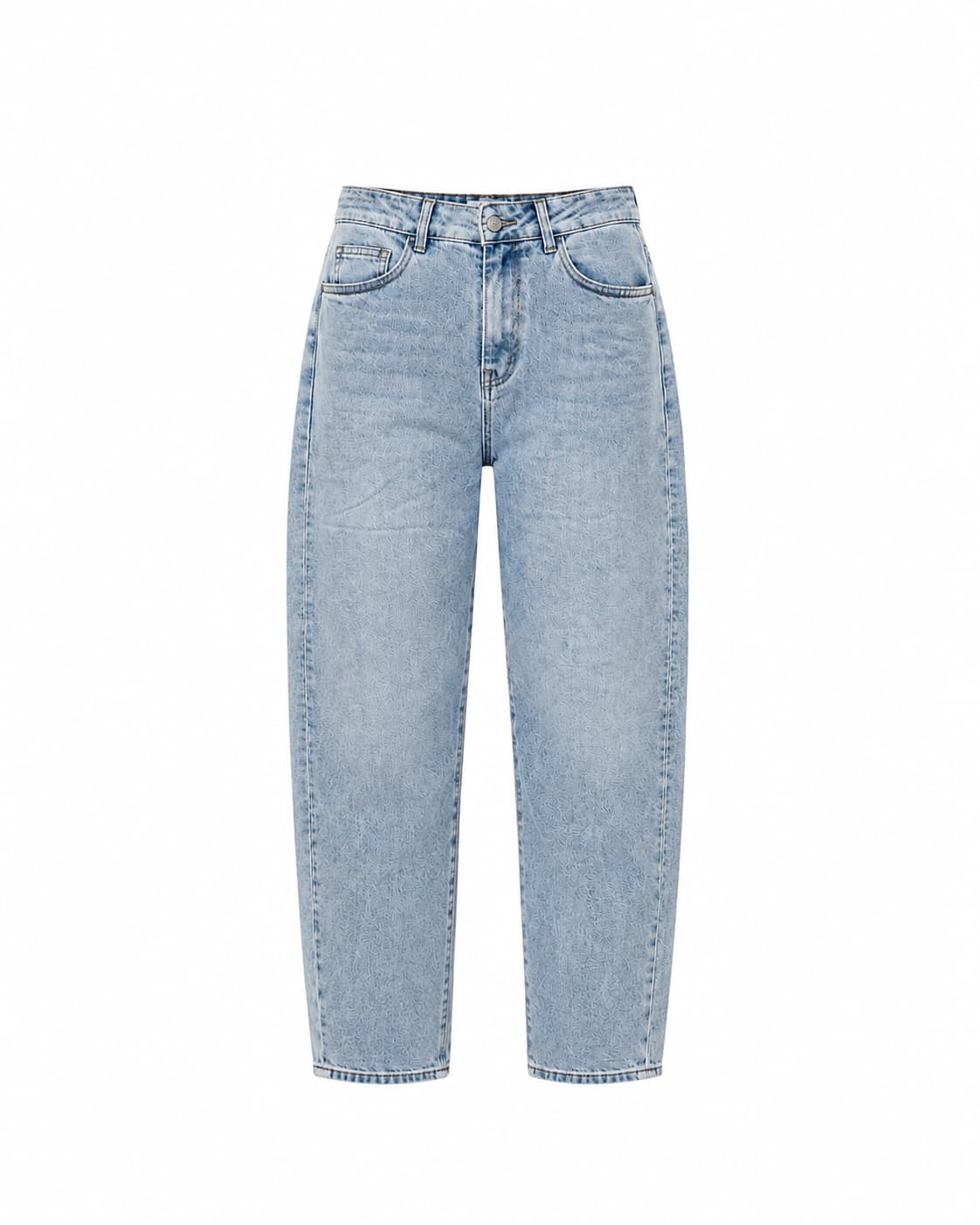 Jeans balloon chiaro elasticizzato donna. Immagine gost
