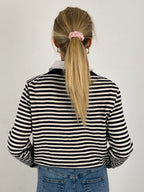 Maglione cotone righe donna vista retro