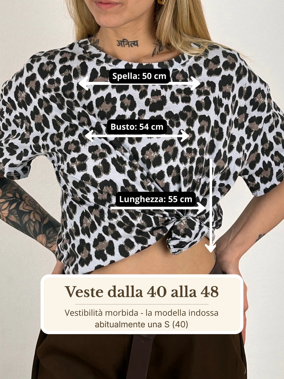 Guida misure T-shirt Nodo Animalier