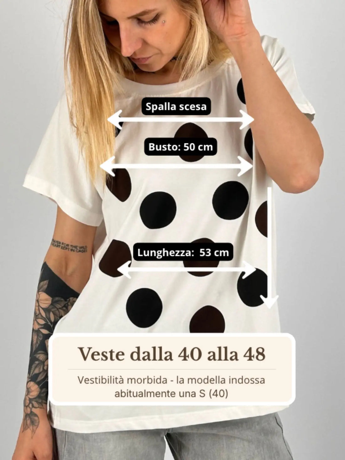 Guida misure T-Shirt Soho Pois