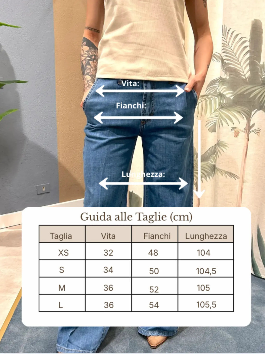 Guida misure Jeans Wide Light
